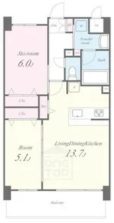 グランコート高槻【1階】の間取り