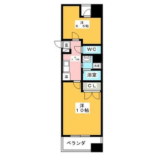 ヴェリエール・ドゥ・セ【3階】の間取り