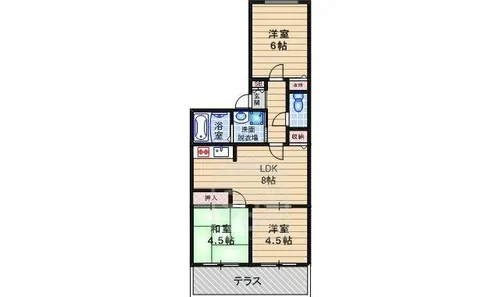 丘ハイツ【1階】の間取り