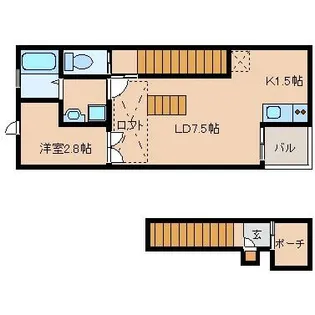 ルシエール東難波【2階】の間取り