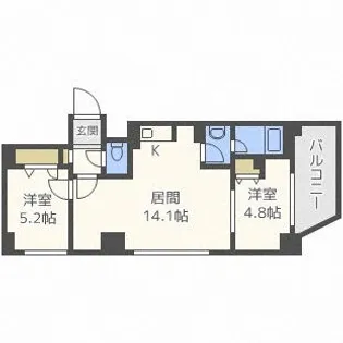 ビッグパレス中島公園【11階】の間取り