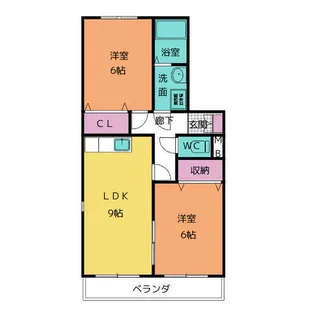ル・ポミエⅡ【1階】の間取り