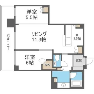ライオンズタワー札幌【10階】の間取り