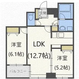 ラフィネタワー札幌南3条【20階】の間取り
