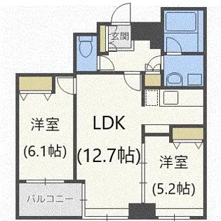 ラフィネタワー札幌南3条【20階】の間取り