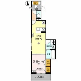 スプランデュール高井田【1階】の間取り
