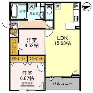 プロスパー東大阪【3階】の間取り