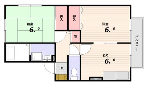 セゾン東須磨【2階】の間取り