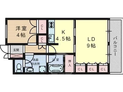 プラザ富田【4階】の間取り