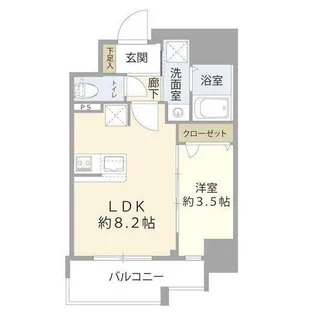 ディアレイシャス湊川公園【4階】の間取り