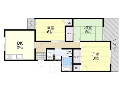 茨木上穂積住宅5棟【5階】の間取り