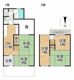 京都府京都市北区紫野西藤ノ森町【テラスハウス】の間取り