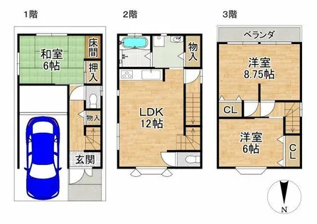 京都府京都市北区北野西白梅町【一戸建】の間取り