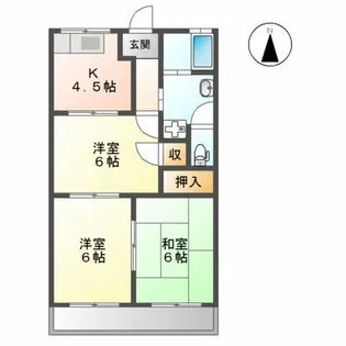 コーポラス管石【2階】の間取り