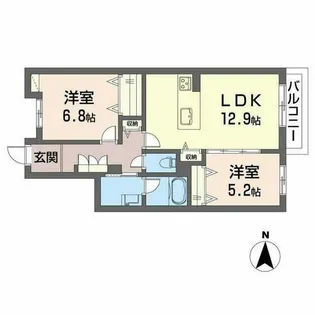 シャーメゾン 平城山【2階】の間取り