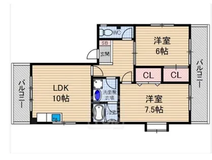 笹川マンション【2階】の間取り