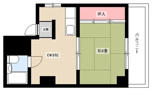 ゴールドビル中村公園【2B号室】の間取り