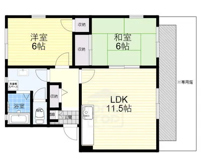メゾンヴィータ【1階】の間取り