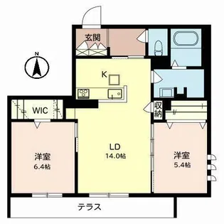 ソワニエ千里藤白台【0105号室】の間取り