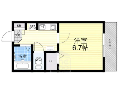 アンソレイエ・シャンブル【1階】の間取り