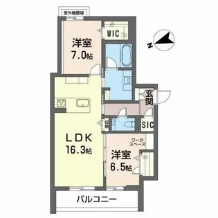 シエル八熊【0301号室】の間取り