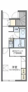 レオパレスベルタB【107号室】の間取り