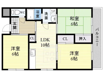 第2パークハイツ橋の内【3階】の間取り
