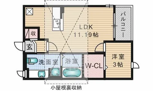 クレセント茨木【2階】の間取り