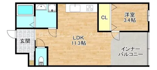 ヒルクライム桃谷【3階】の間取り