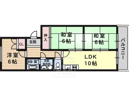 ロイヤルハイツ登美の里【1階】の間取り