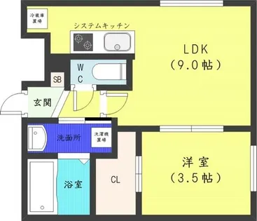 リベルタ桑園【3階】の間取り