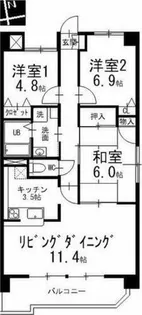 クレストステージ御器所【6階】の間取り
