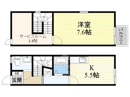 グランドワークス上牧【1階】の間取り