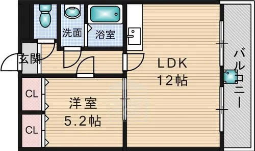 ラポール摂津【5階】の間取り