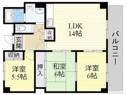 ファミール若園【3階】の間取り