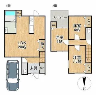 京都府京都市北区小山上内河原町【一戸建】の間取り