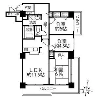 クリオ行啓通弐番館【2階】の間取り
