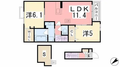 Kibou S【203号室】の間取り