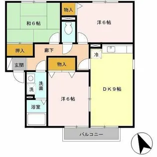 ヴィラウィッシュ【B202号室】の間取り