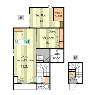 HEBEL寺町【201号室】の間取り