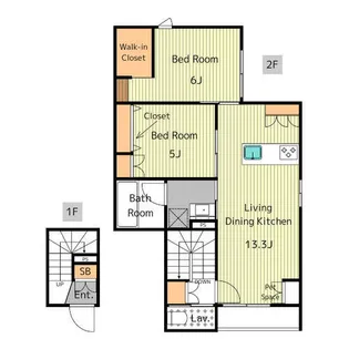 HEBEL寺町【202号室】の間取り