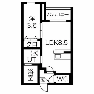 パロス西堤【1階】の間取り