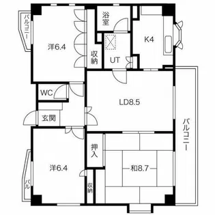 リバーパークヴィレッジ【8階】の間取り