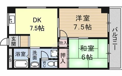 北本ハイツ【2階】の間取り