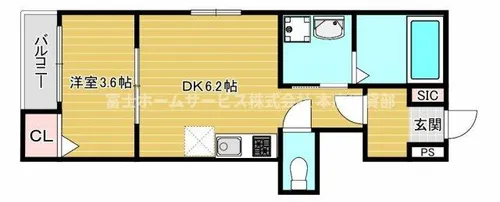 プレデンシア上住吉【202号室】の間取り