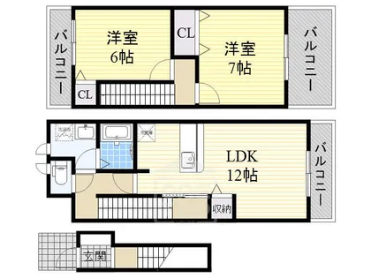 グッドウェリング上ノ坂【2階】の間取り