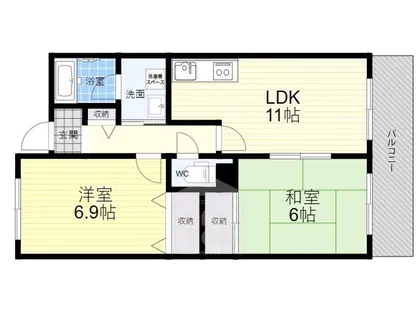 ラルク・アン・シェル【3階】の間取り
