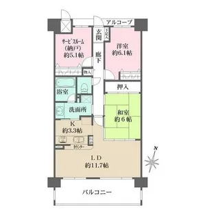 本山アーバンライフ【5階】の間取り