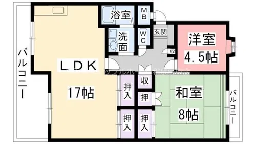 オークハイツ2【301号室】の間取り