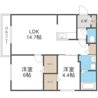 ブランシャールALAIN幌平橋【3階】の間取り